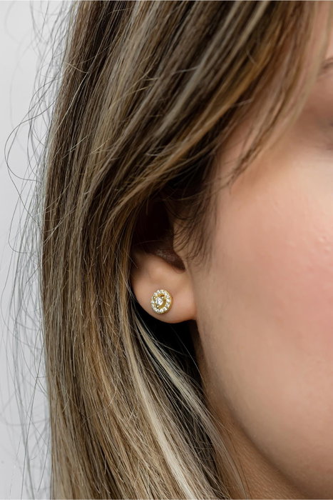 Heliophilia Silver Pendientes de Plata de Ley 925 con Baño de Oro y Circón